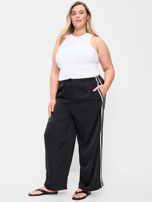 Image number 8 showing, High-Waisted Satin Track Pants