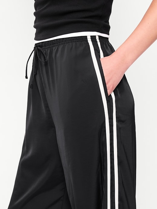 Image number 5 showing, High-Waisted Satin Track Pants