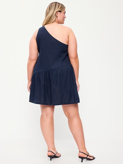 Image number 9 showing, One-Shoulder Asymmetrical Mini Dress
