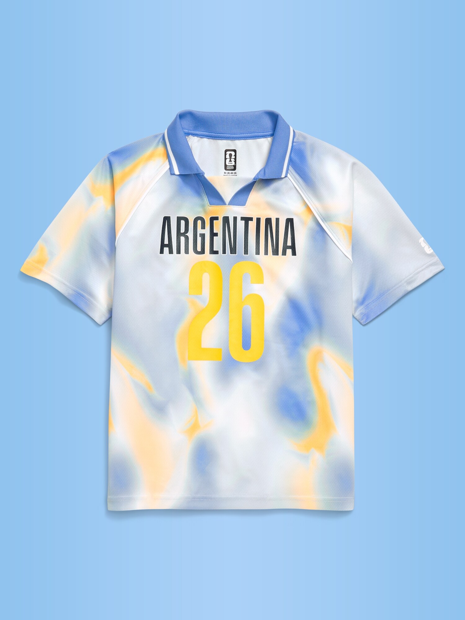 Детская футболка Old Navy FIFA World Cup 26™ Argentina Lifestyle Collared Jersey T-Shirt, цвет: Argentina Tie-Dye — фото 2