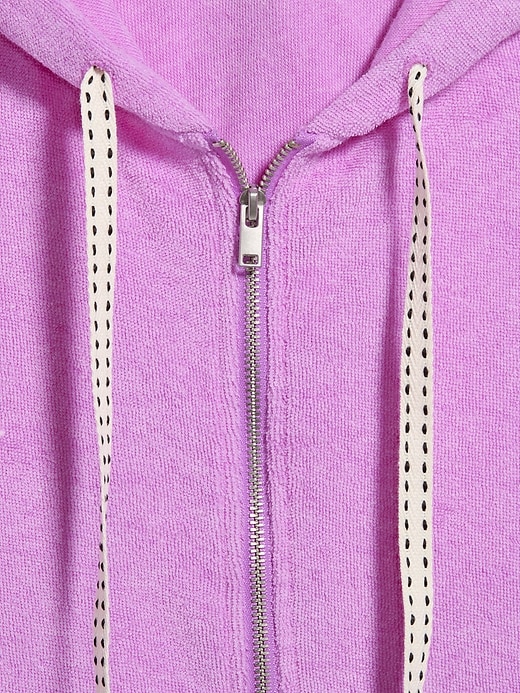Image number 5 showing, Terry Cloth Full-Zip Hoodie Sweatshirt
