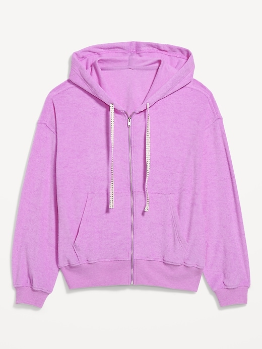 Image number 4 showing, Terry Cloth Full-Zip Hoodie Sweatshirt