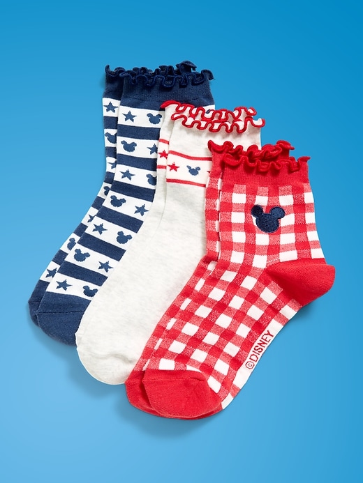 Image number 1 showing, Old Navy x Disney Mickey Mouse Quarter-Crew Socks 3-Pack for Women