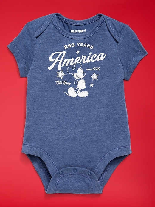 Image number 2 showing, Old Navy x Disney Mickey Mouse Short-Sleeve Unisex Graphic Bodysuit for Baby