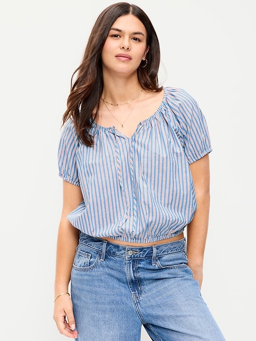 Image number 5 showing, Short-Sleeve Bubble Top