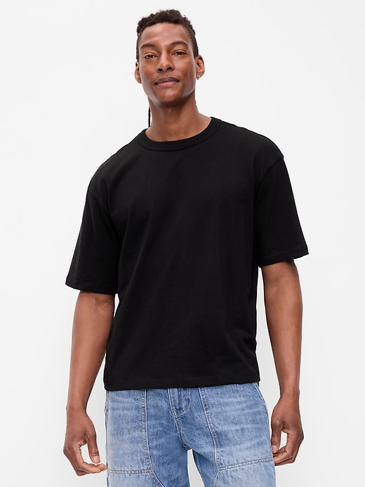 Image number 1 showing, Garment-Dyed Heavyweight Cropped T-Shirt