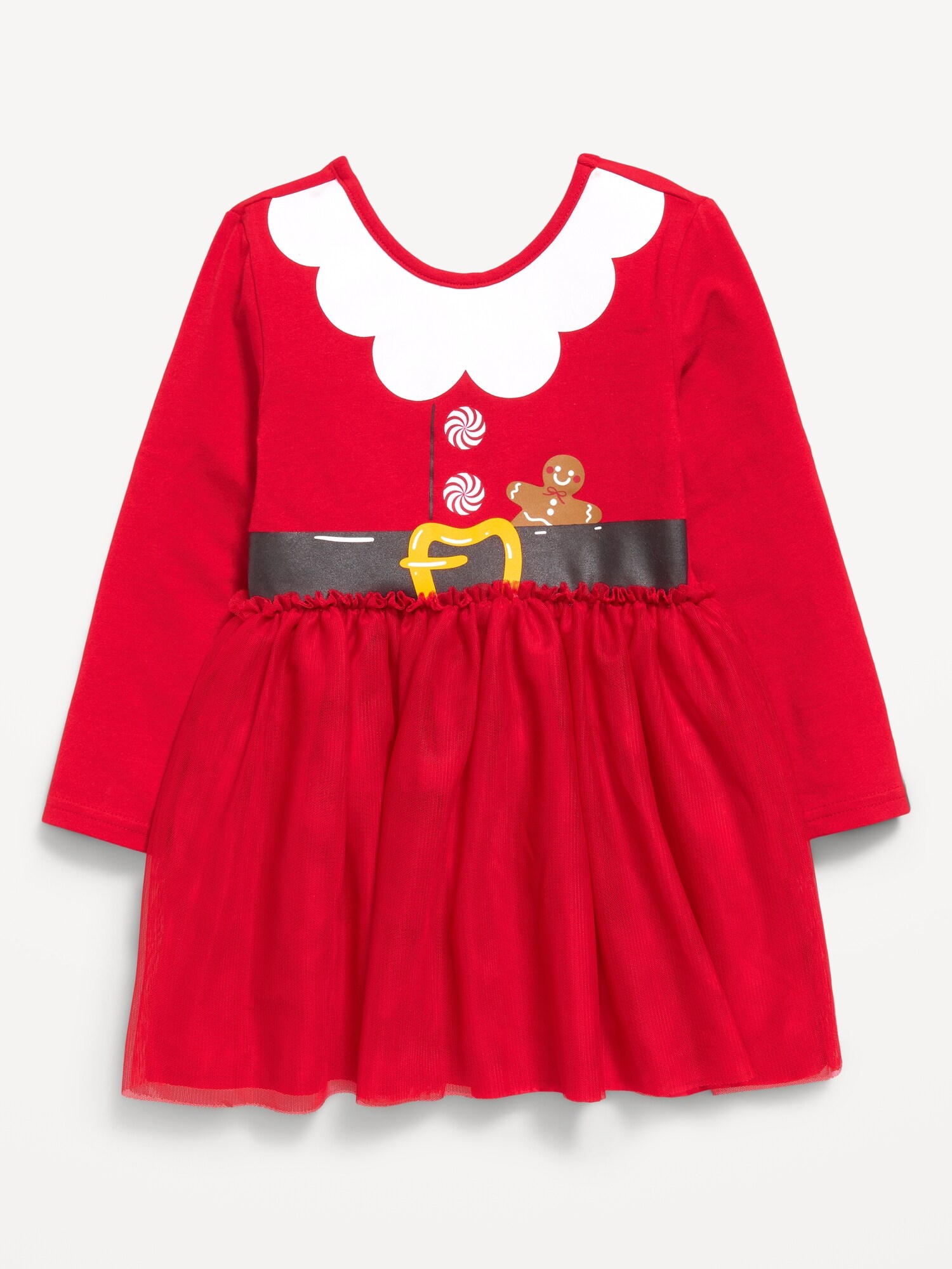 Платье Old Navy Long-Sleeve Holiday Tutu Dress для девочек-малышей, цвет: Mrs Claus — фото 2