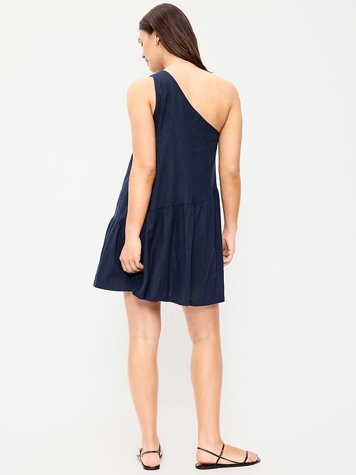 Image number 7 showing, One-Shoulder Asymmetrical Mini Dress
