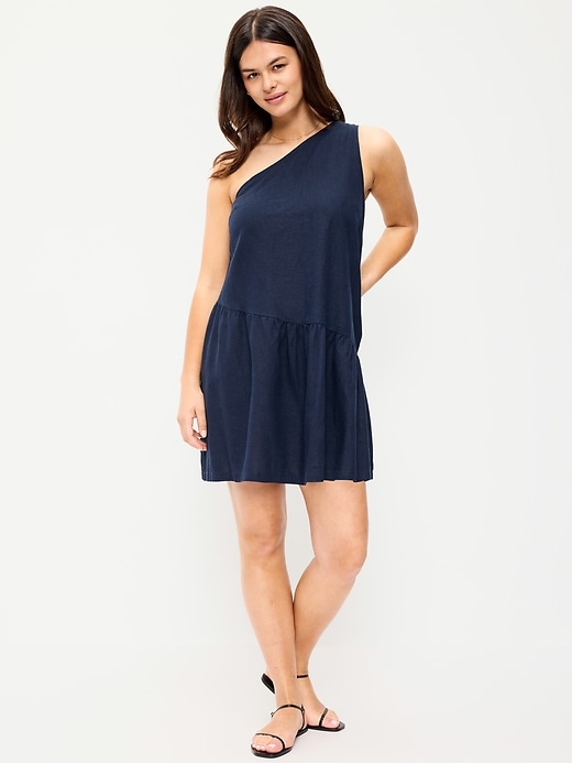Image number 6 showing, One-Shoulder Asymmetrical Mini Dress