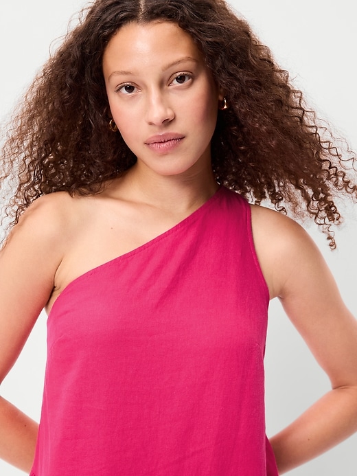 Image number 4 showing, One-Shoulder Asymmetrical Mini Dress