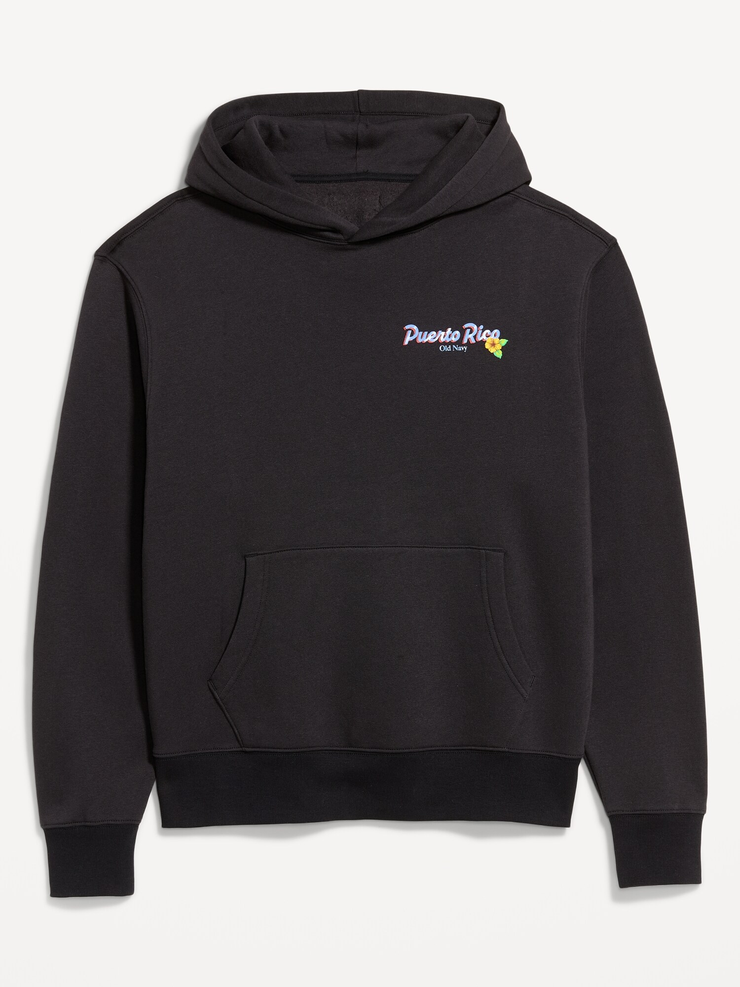 Мужское худи Old Navy Logo-Graphic Popover, цвет: Чёрный — фото 4