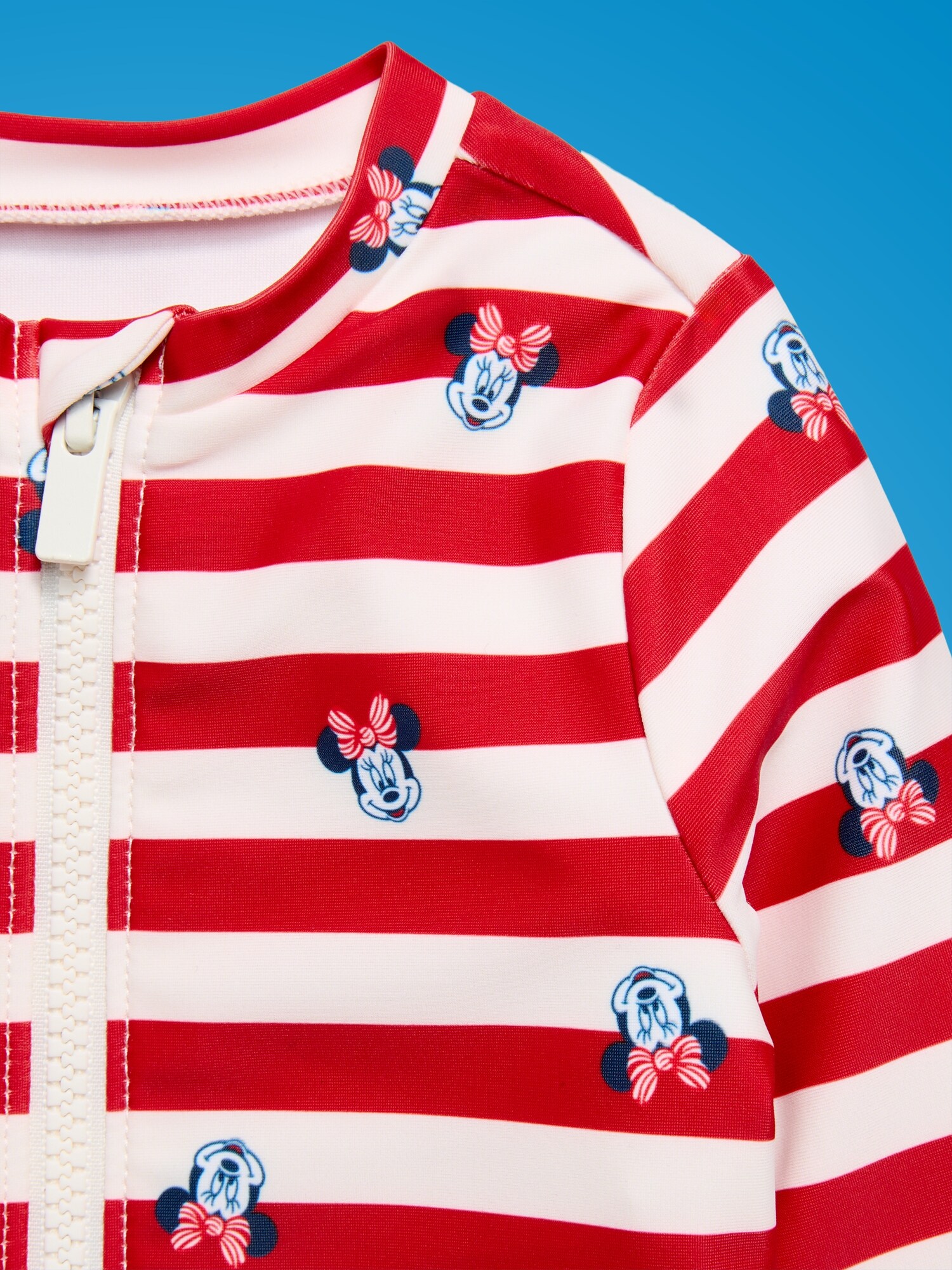 Топ Old Navy x Disney Minnie Mouse Rashguard Swim One-Piece для малышей, цвет: Белый / Красный — фото 3