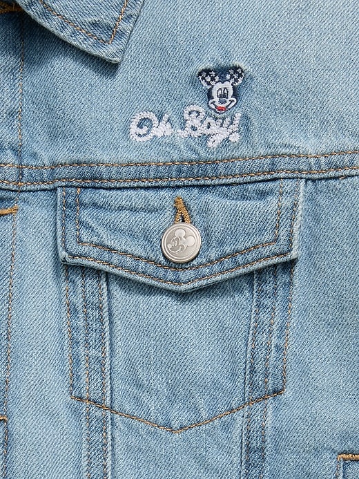 Image number 3 showing, Old Navy x Disney Mickey Mouse Gender-Neutral Denim Trucker Jacket for Kids