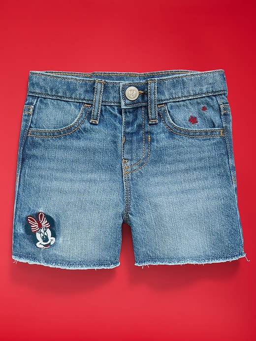 Image number 2 showing, Old Navy x Disney Minnie Mouse Embroidered Frayed-Hem Jean Shorts for Toddler Girls
