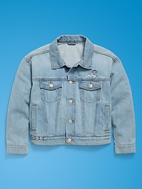 Image number 2 showing, Old Navy x Disney Mickey Mouse Gender-Neutral Denim Trucker Jacket for Kids