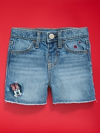 Image number 2 showing, Old Navy x Disney Minnie Mouse Embroidered Frayed-Hem Jean Shorts for Toddler Girls