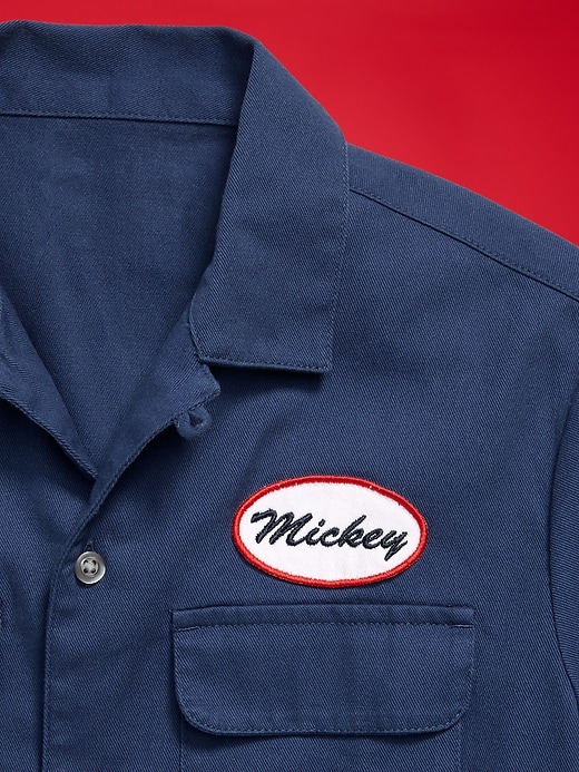 Image number 5 showing, Old Navy x Disney Mickey Mouse Short-Sleeve Twill Camp Shirt for Boys