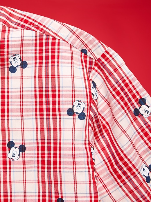 Image number 5 showing, Old Navy x Disney Mickey Mouse Short-Sleeve Plaid Shirt for Boys