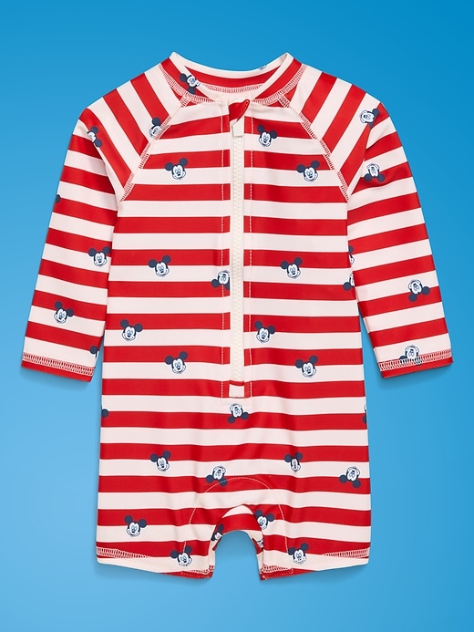 Image number 1 showing, Old Navy x Disney Mickey Mouse Swim Rashguard Bodysuit for Baby