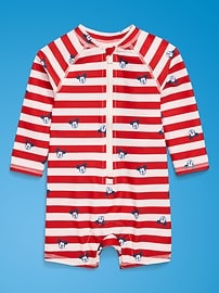 Image number 1 showing, Old Navy x Disney Mickey Mouse Swim Rashguard Bodysuit for Baby