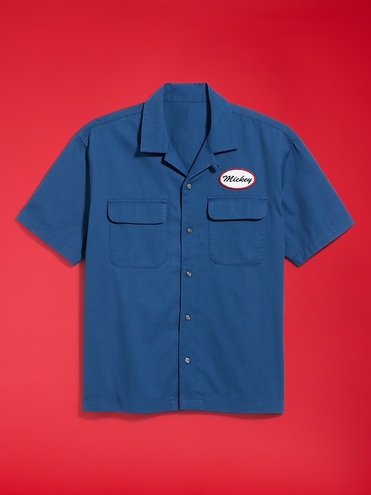 Image number 4 showing, Old Navy x Disney Mickey Mouse Short-Sleeve Twill Camp Shirt for Men