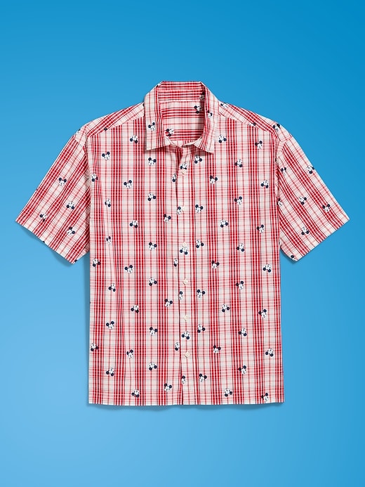 Image number 4 showing, Old Navy x Disney Mickey Mouse Loose Fit Plaid Shirt for Men
