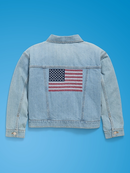 Image number 4 showing, Old Navy x Disney Mickey Mouse Gender-Neutral Denim Trucker Jacket for Kids