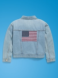 Image number 4 showing, Old Navy x Disney Mickey Mouse Gender-Neutral Denim Trucker Jacket for Kids