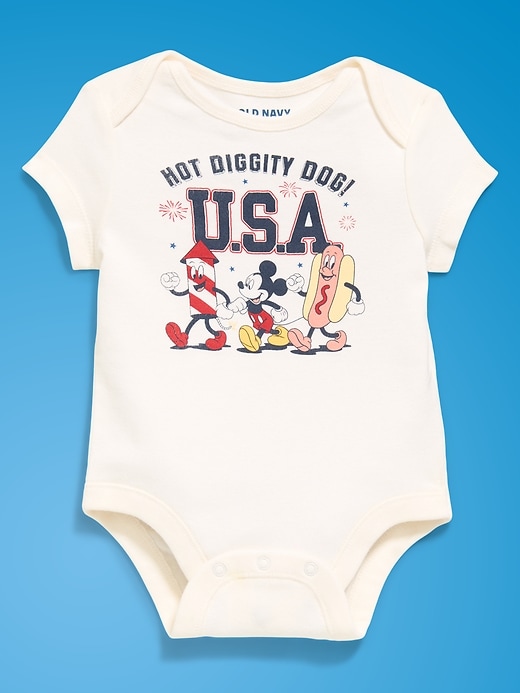 Image number 2 showing, Old Navy x Disney Mickey Mouse Short-Sleeve Unisex Graphic Bodysuit for Baby