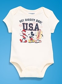 Image number 2 showing, Old Navy x Disney Mickey Mouse Short-Sleeve Unisex Graphic Bodysuit for Baby