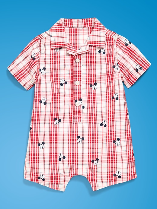 Image number 3 showing, Old Navy x Disney Mickey Mouse Collared One-Piece Romper for Baby