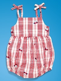 Image number 3 showing, Old Navy x Disney Minnie Mouse Sleeveless Tie-Strap Plaid Romper for Baby