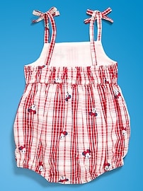 Image number 2 showing, Old Navy x Disney Minnie Mouse Sleeveless Tie-Strap Plaid Romper for Baby