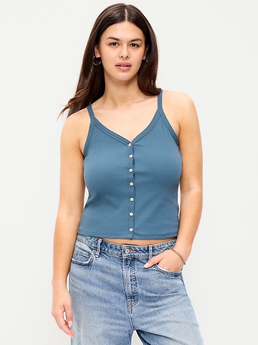 Image number 5 showing, Button-Front Cami Tank Top