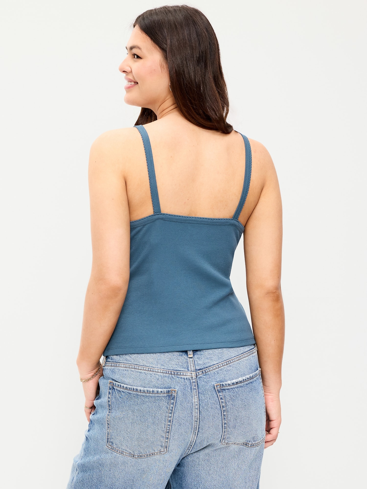 Button-Front Cami Tank Top