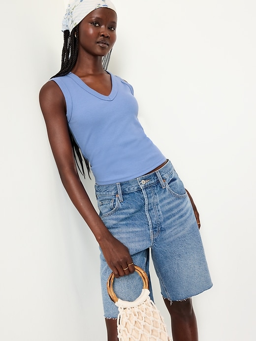 Image number 3 showing, Snug Crop V-Neck Tank Top