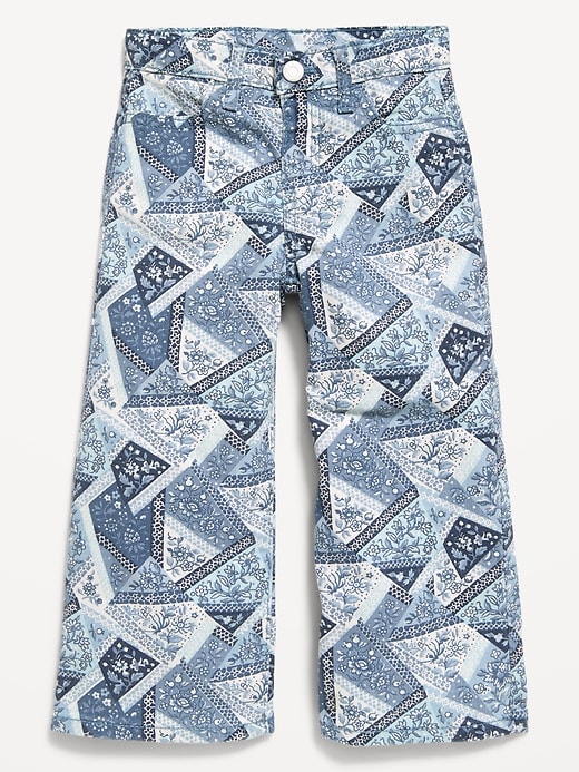 Image number 1 showing, Printed Super Baggy Wide-Leg Jeans for Toddler Girls
