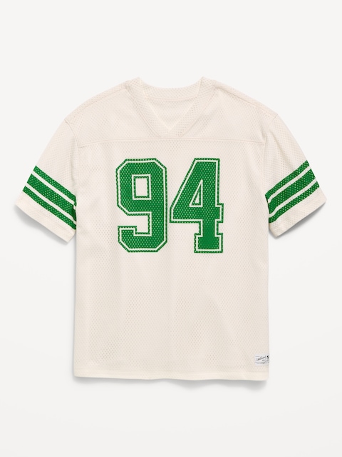 Oversized Mesh Graphic Football T-Shirt for Boys