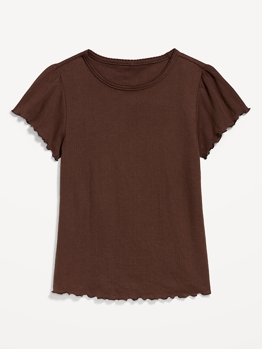 Image number 4 showing, Lettuce-Edge Pointelle Top