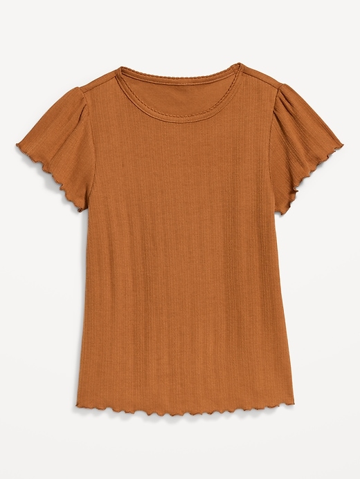 Image number 4 showing, Lettuce-Edge Pointelle Top