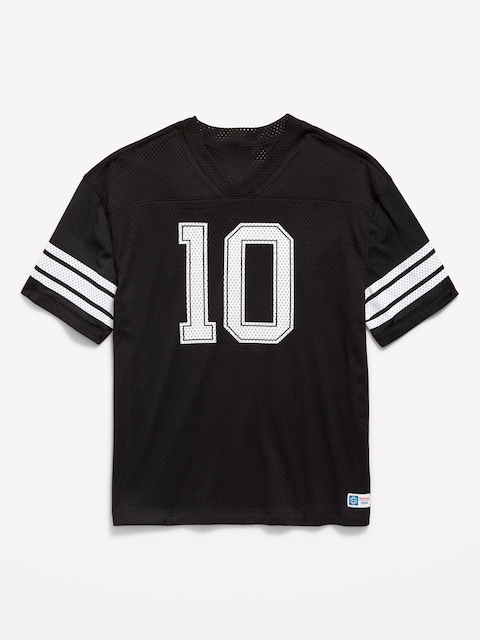 Oversized Mesh Graphic Football T-Shirt for Boys