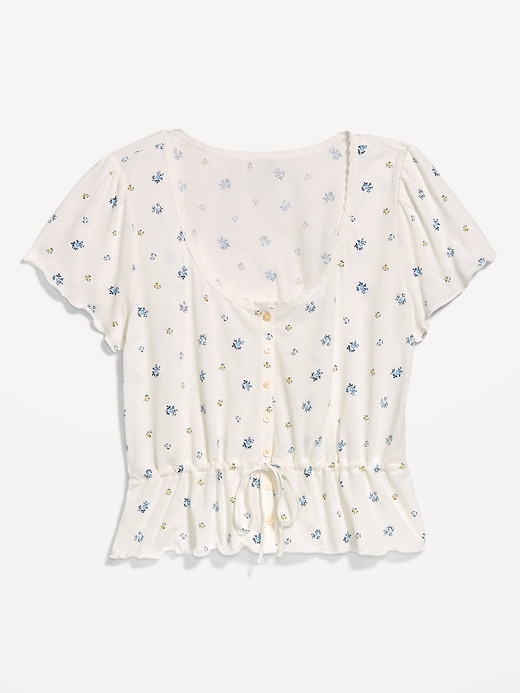 Image number 4 showing, Lace-Trim Button-Down Top