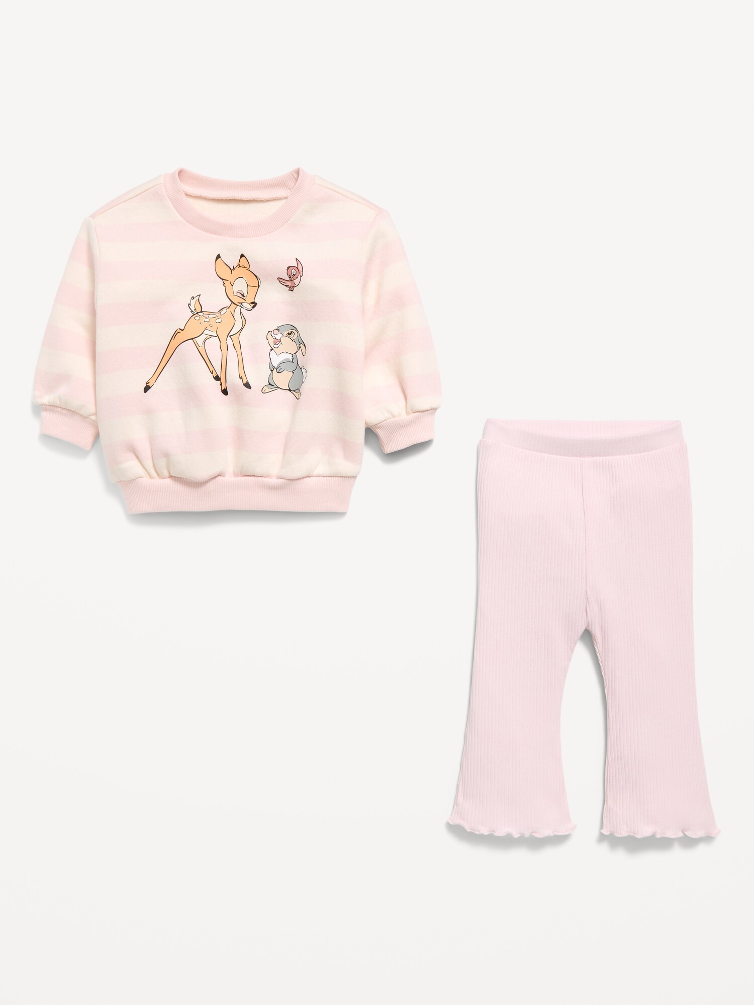 Комплект Old Navy Disney© Bambi Graphic Sweatshirt and Legging Set для малышей, цвет: Пастельный розовый — фото 2