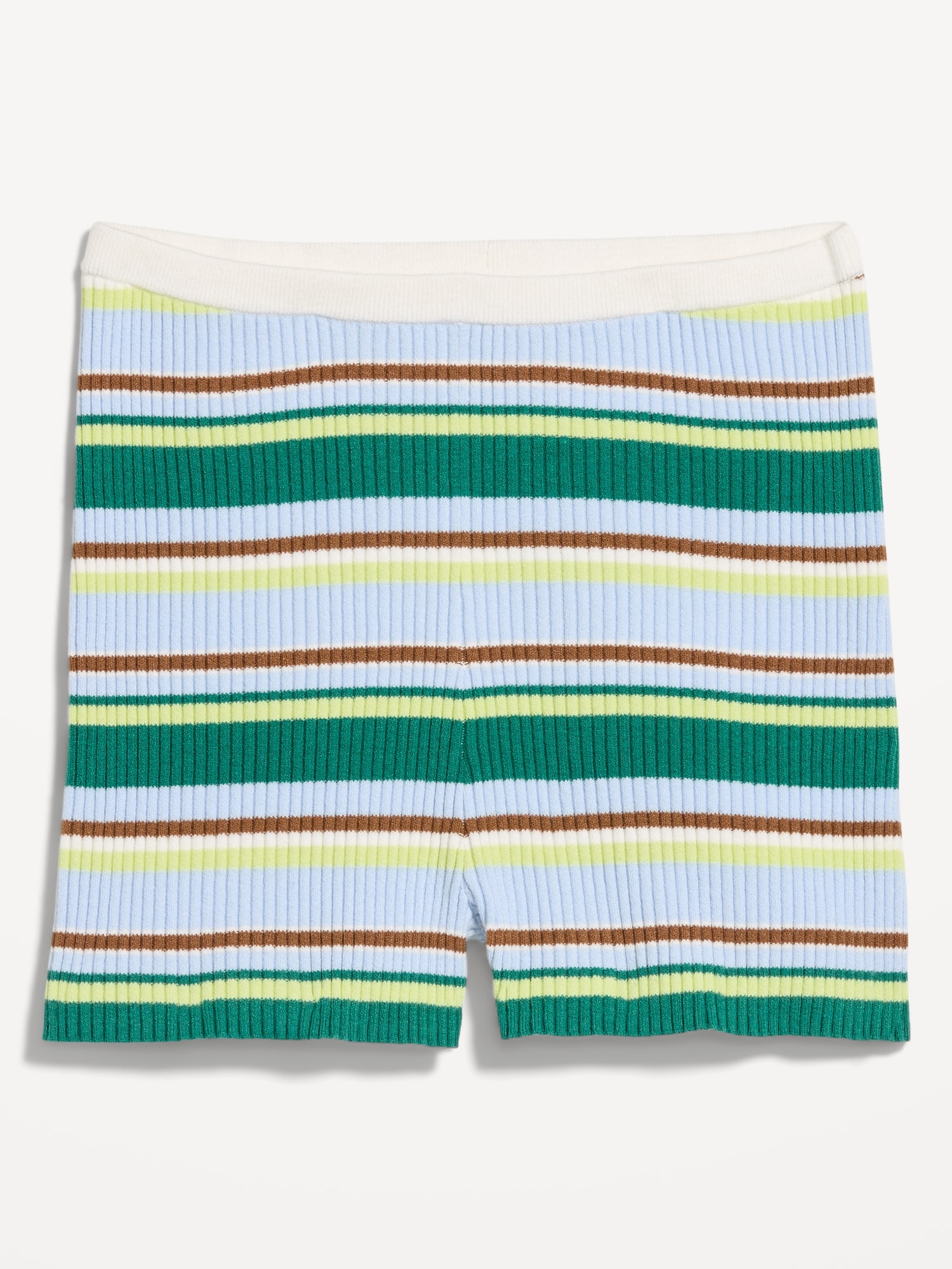 High-Waisted Ribbed Mini Bike Shorts