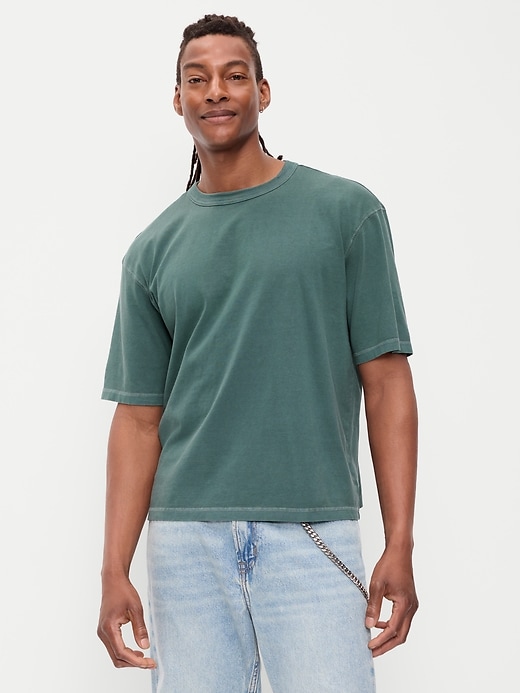 Image number 1 showing, Garment-Dyed Heavyweight Cropped T-Shirt