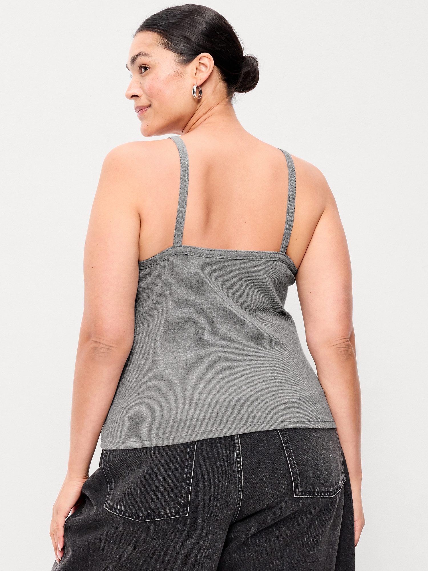 Button-Front Cami Tank Top