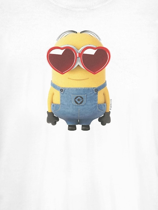 Image number 2 showing, Big Minion Heart Glasses Graphic T-Shirt - Women's