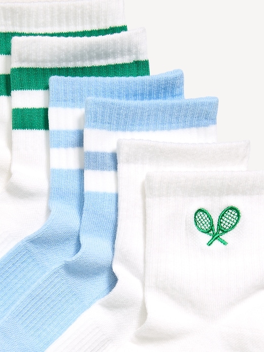 Image number 2 showing, Athletic Quarter Crew Sock 3-Pack for Women