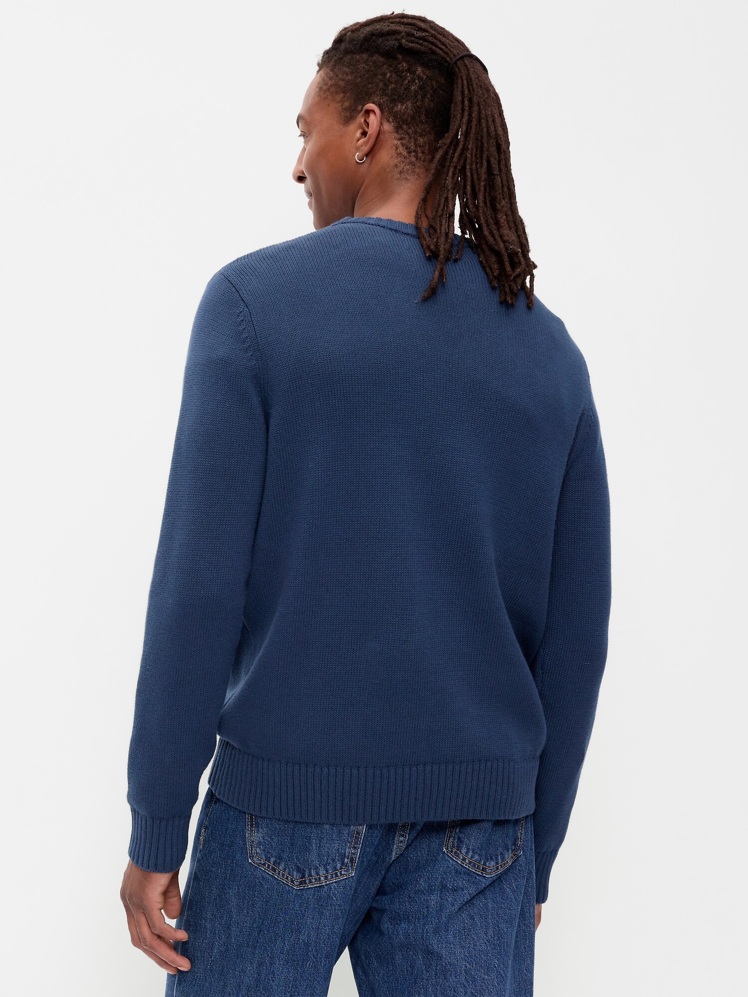 Мужской свитер Old Navy Crew-Neck Flag, цвет: Obscure Night — фото 2