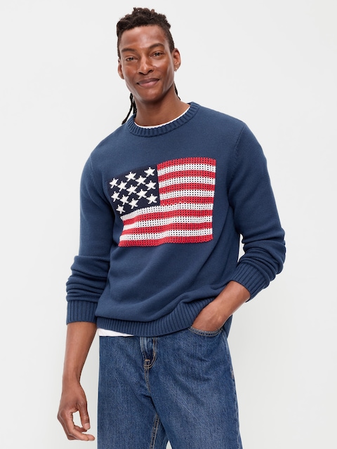 Crew-Neck Flag Sweater